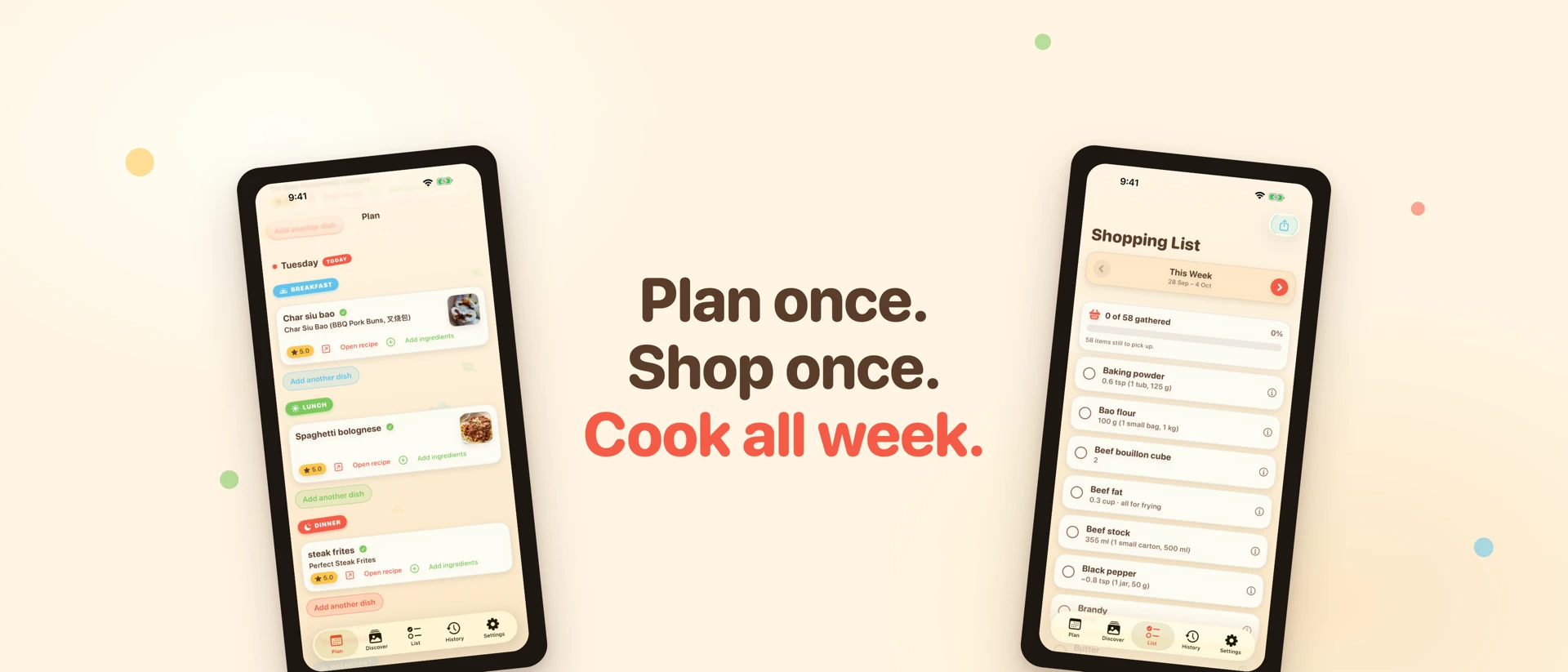 Groceries for the Week product page header