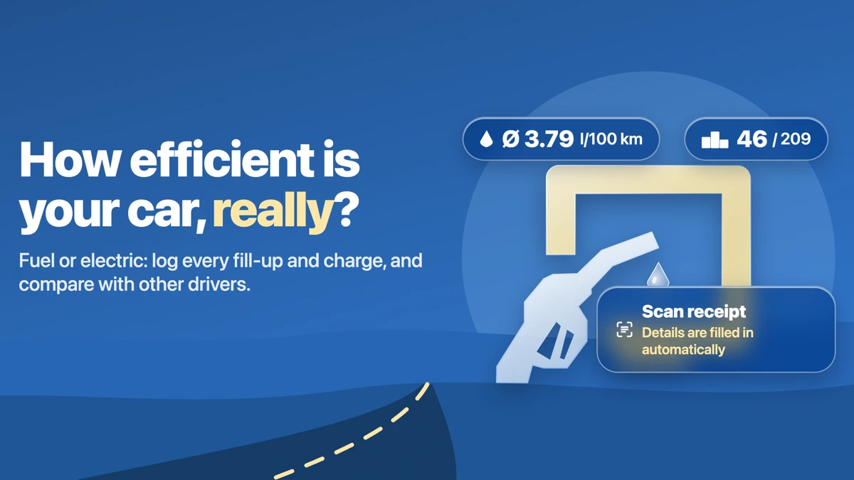 Spritmonitor - fuel log, MPG App Store product page header