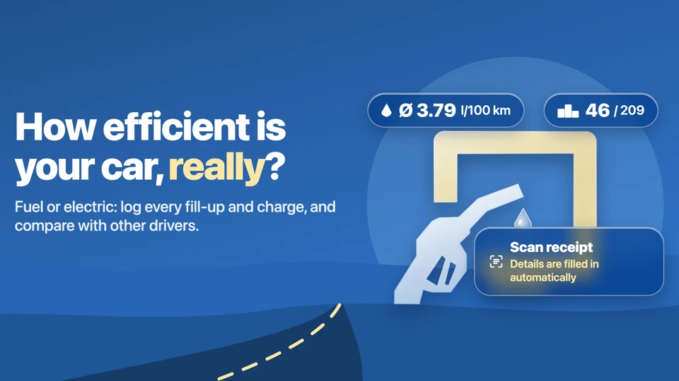 Spritmonitor - fuel log, MPG App Store product page header