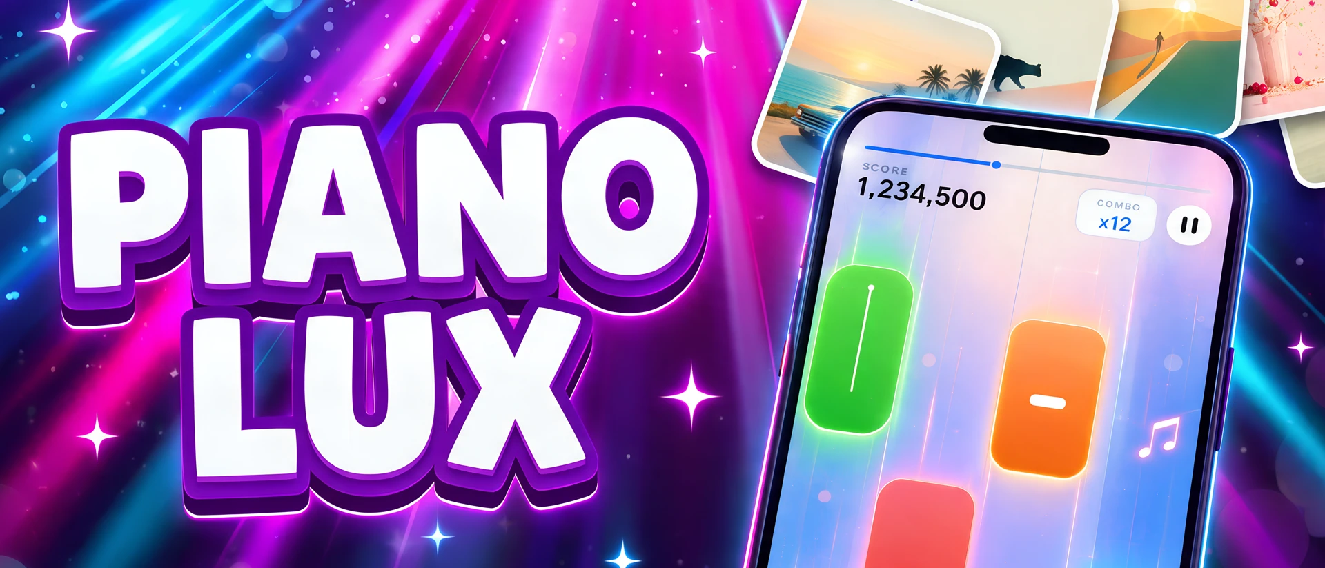 Piano Lux: Rhythm Game product page header