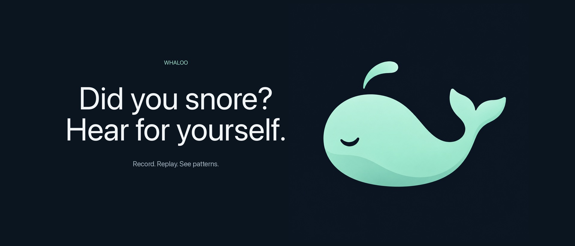 Whaloo:Snore Tracker& Recorder product page header