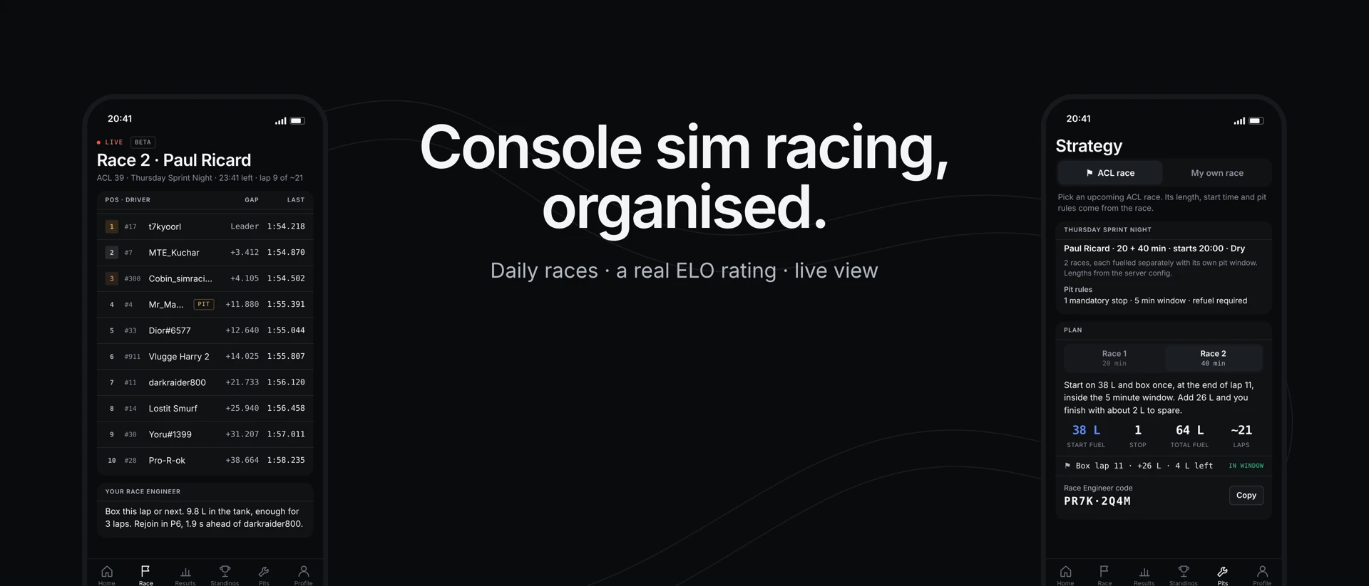 ACL23 Sim Racing, Setups & ELO product page header