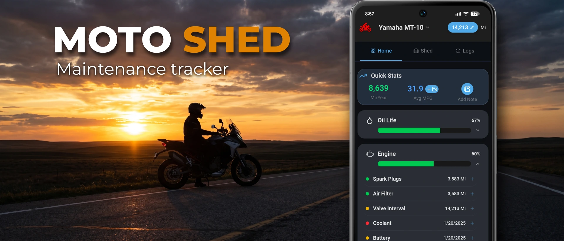 Moto Shed: Bike Maintenance product page header
