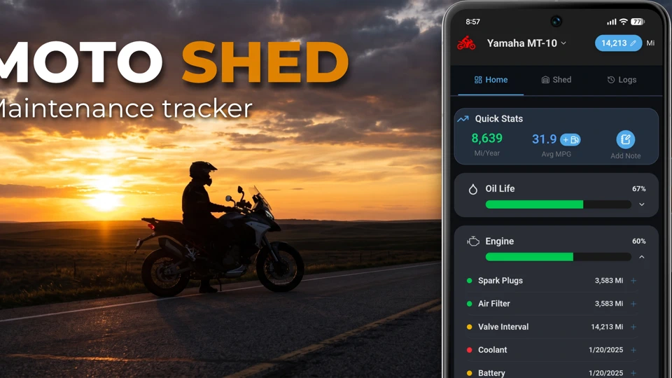 Moto Shed: Bike Maintenance App Store product page header
