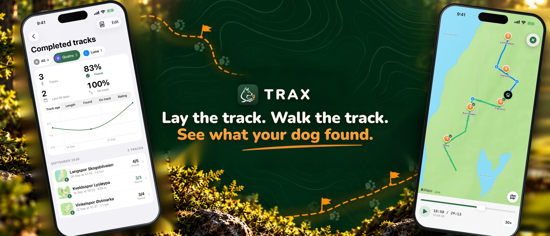 Trax: Dog Tracking Log App Store product page header