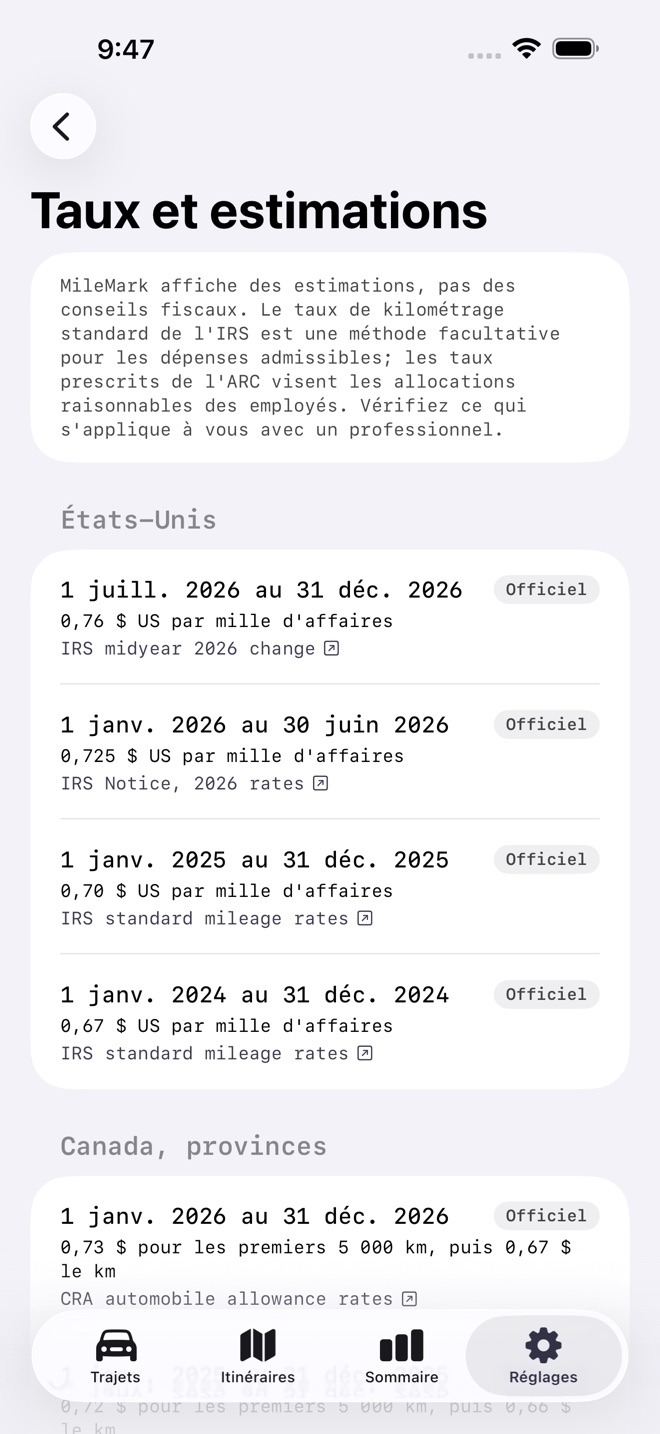 MileMark : Kilométrage capture d’écran 4
