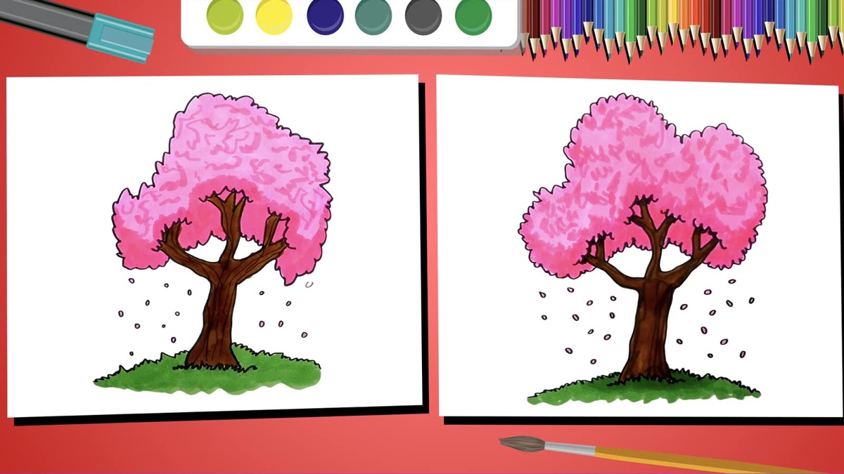 How To Draw a Cherry Blossom Spring Tree! - Art for Kids Hub (Season 1 ...