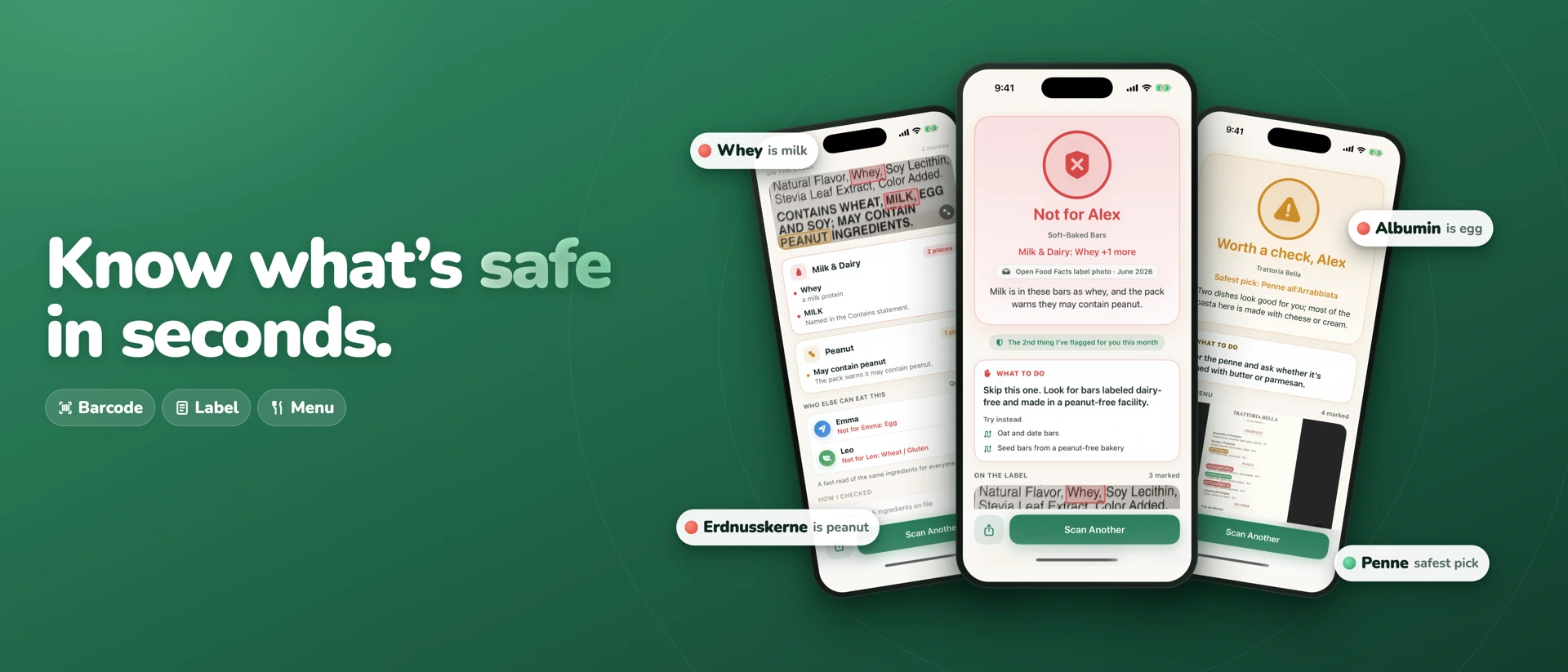 SafeBite AI: Allergy Scanner product page header