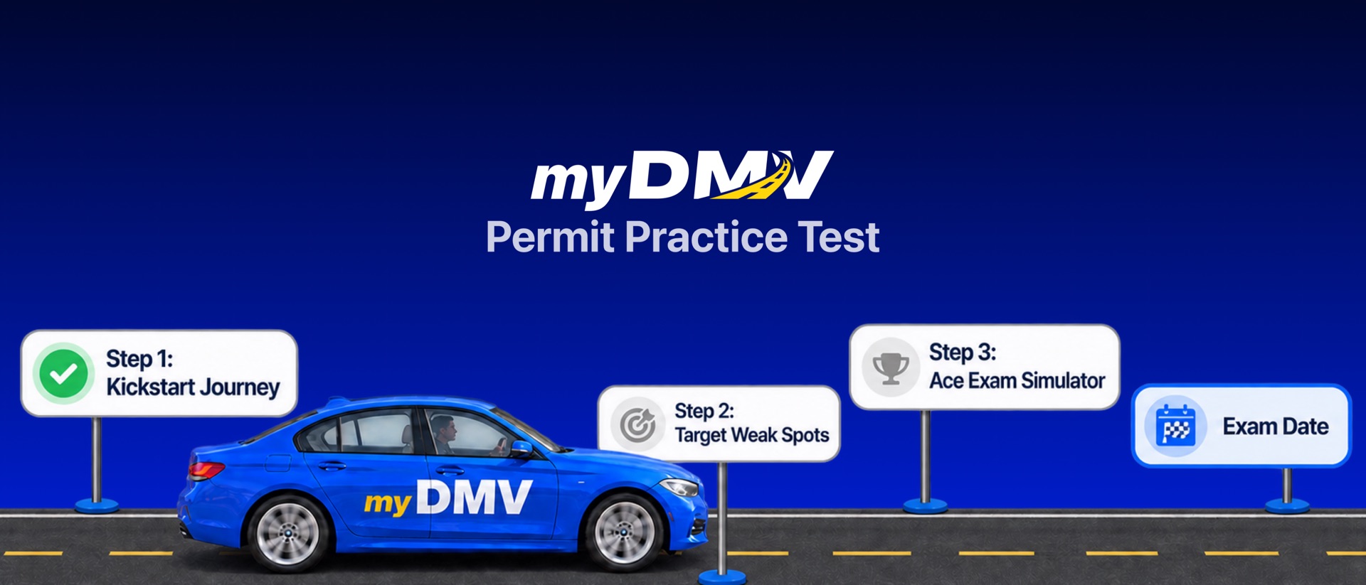 DMV Practice Test 2026 myDMV product page header