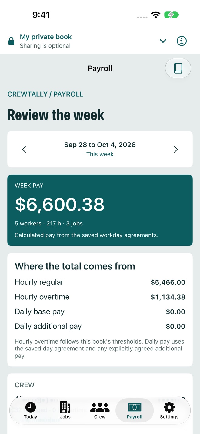 CrewTally: Crew Timesheets screenshot 4