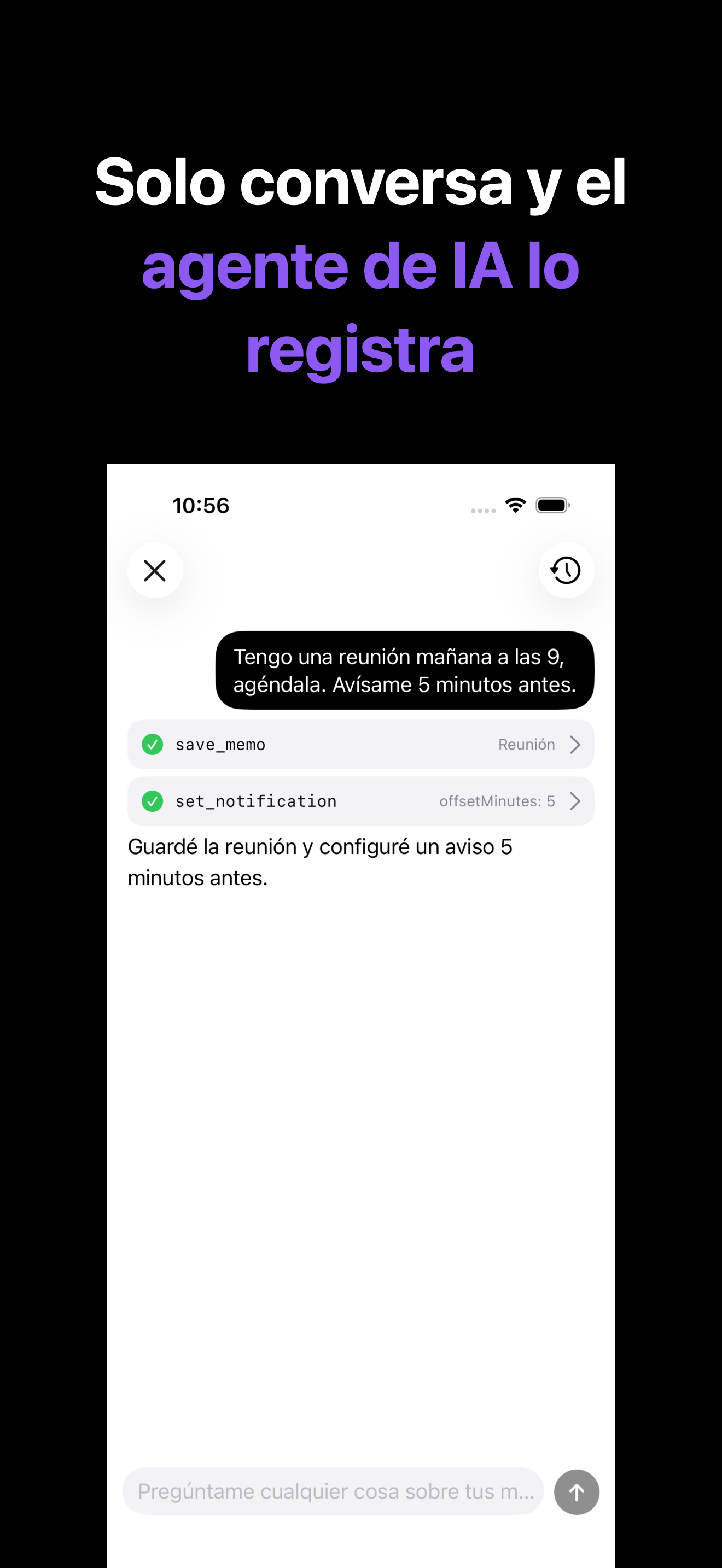 Notone - シンプルなメモAI Agent iOS screenshot 4 showing app interface