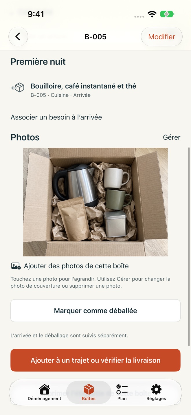 MoveBox : Déménagement capture d’écran 3