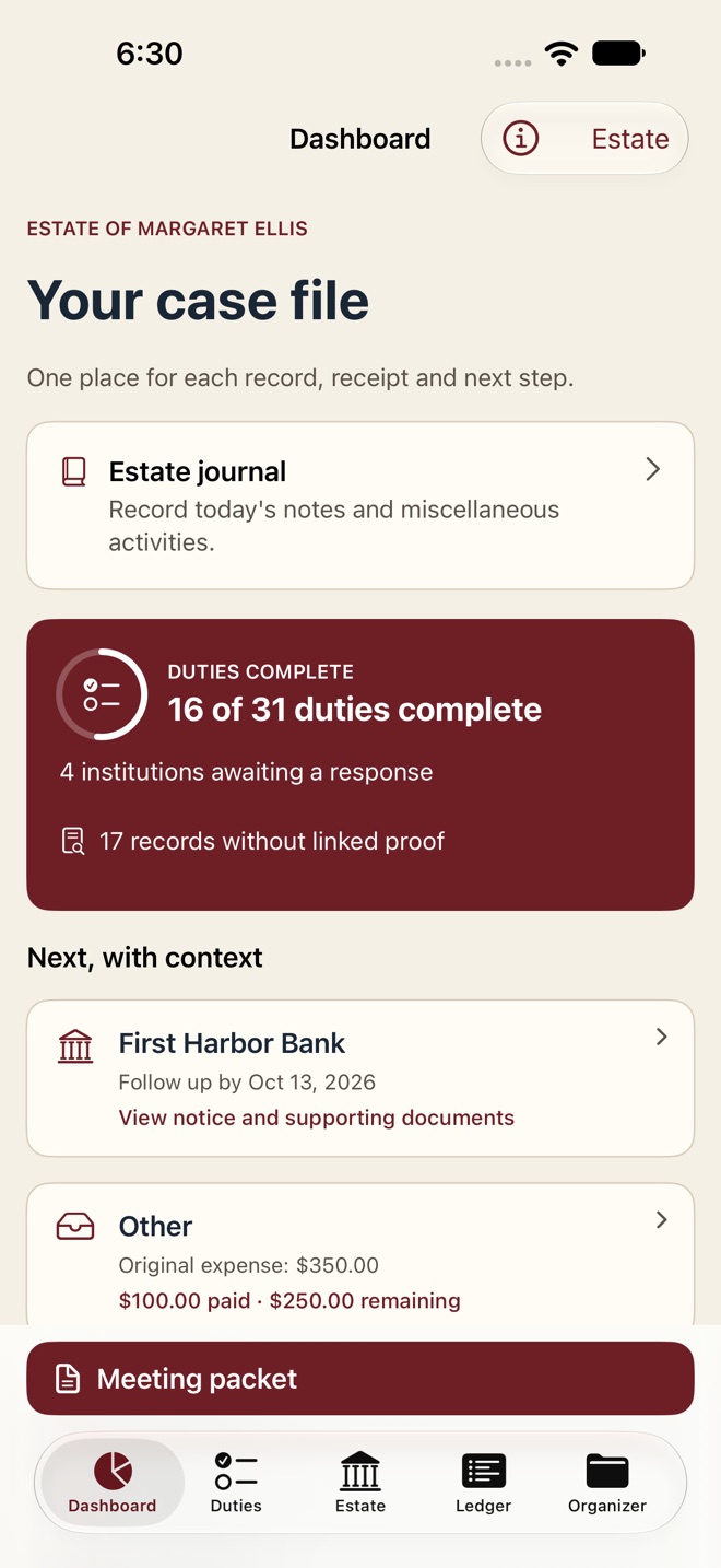 ExecutorKit: Probate Organizer screenshot 1