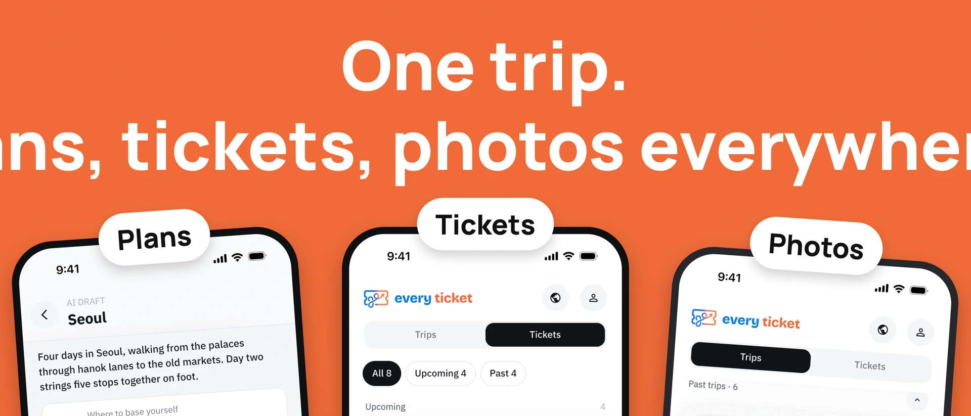 everyticket: Travel Planner product page header