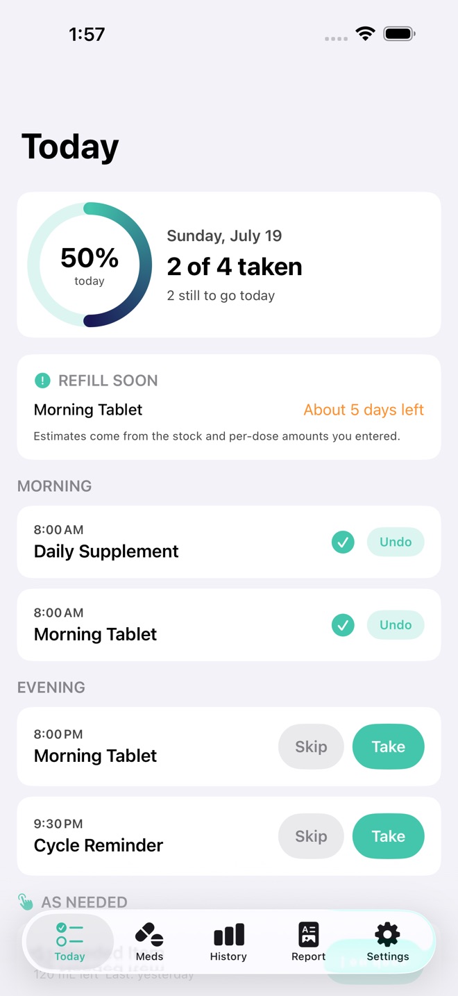 DoseDay: Med Reminders screenshot 1