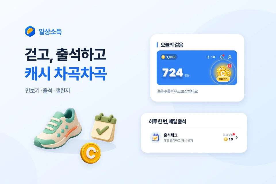 일상소득 - 앱테크, 만보기, 챌린지, 돈 버는 앱 App Store search result