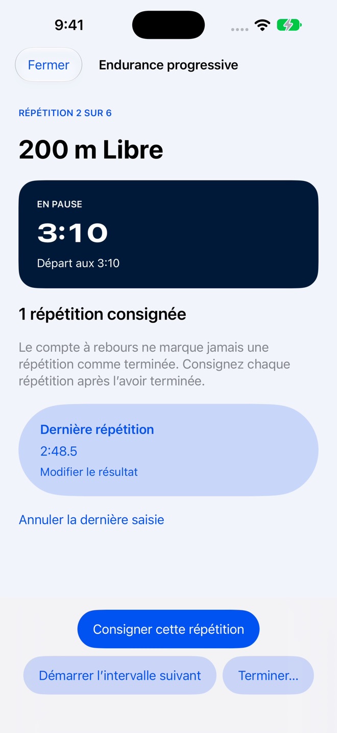 SwimSet : carnet de nage capture d’écran 5