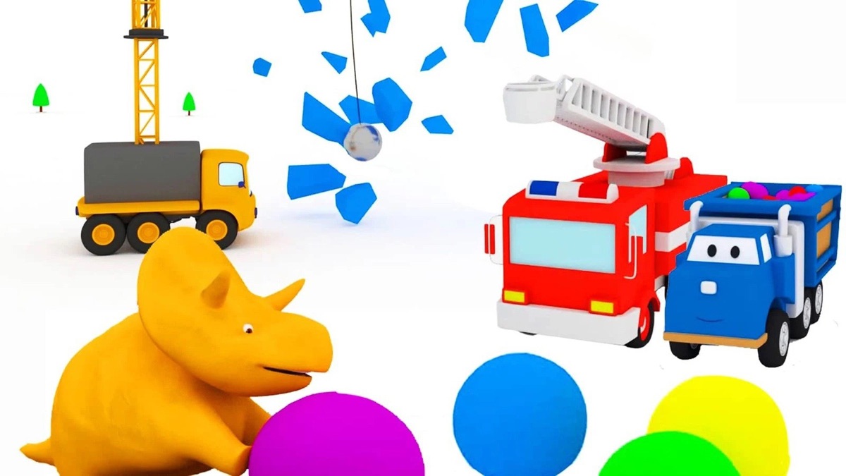 Pelotas y Trampolines / La Grua Demoledora Aprender con Dino el