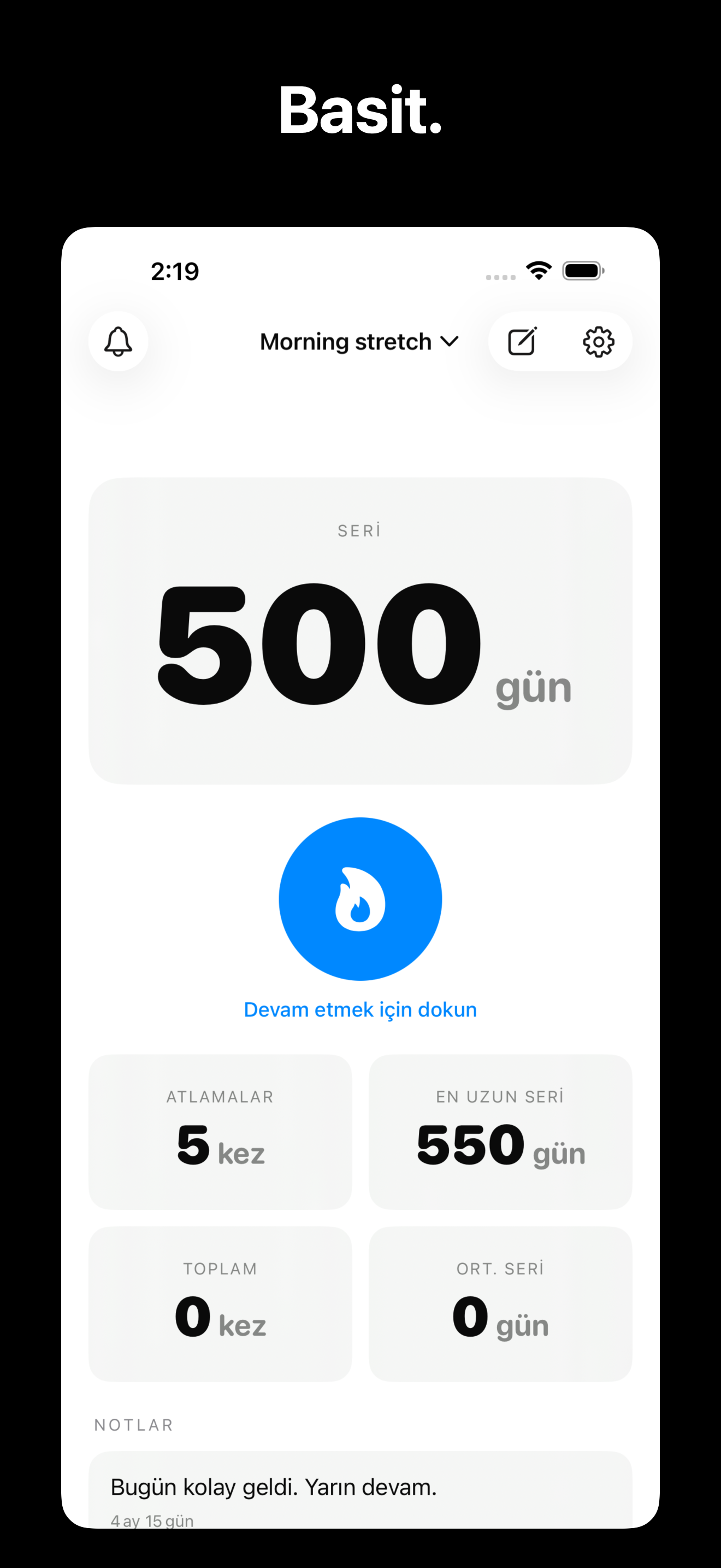 KeepGoing - Habit Tracker iOS screenshot 1 showing app interface
