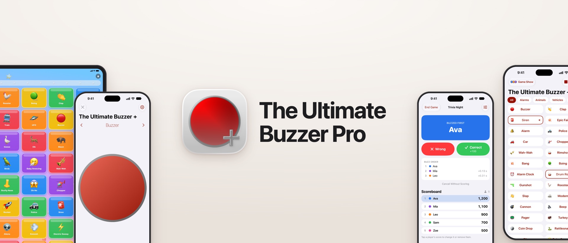 The Ultimate Buzzer Pro product page header