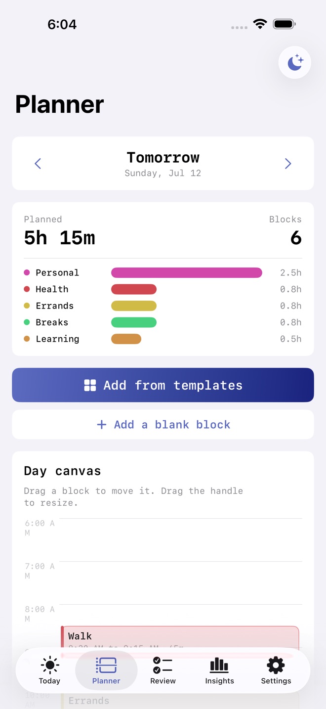 BlockDay: Time Blocking screenshot 2