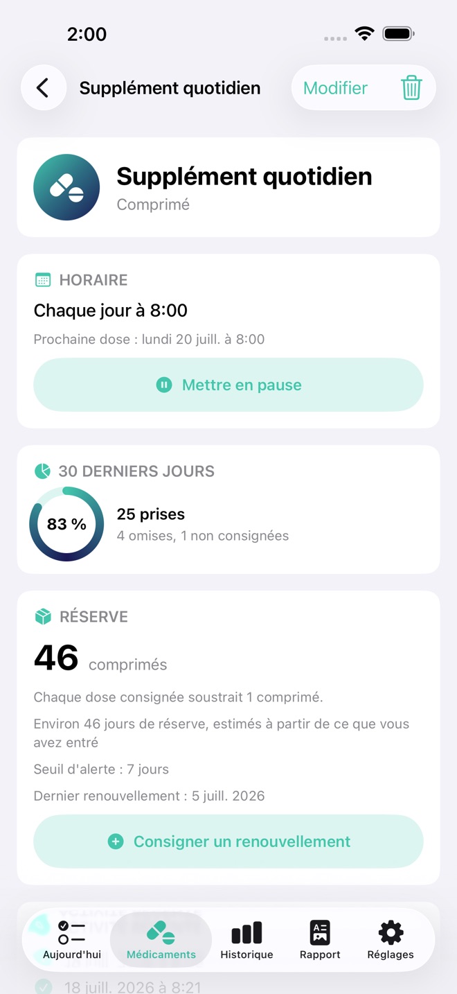 DoseDay : Rappel médicaments capture d’écran 2