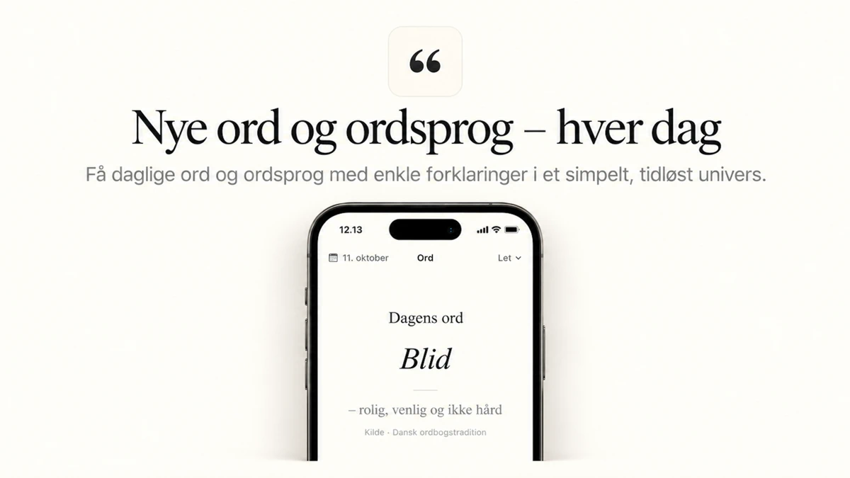 Dagens Ordsprog App Store product page header