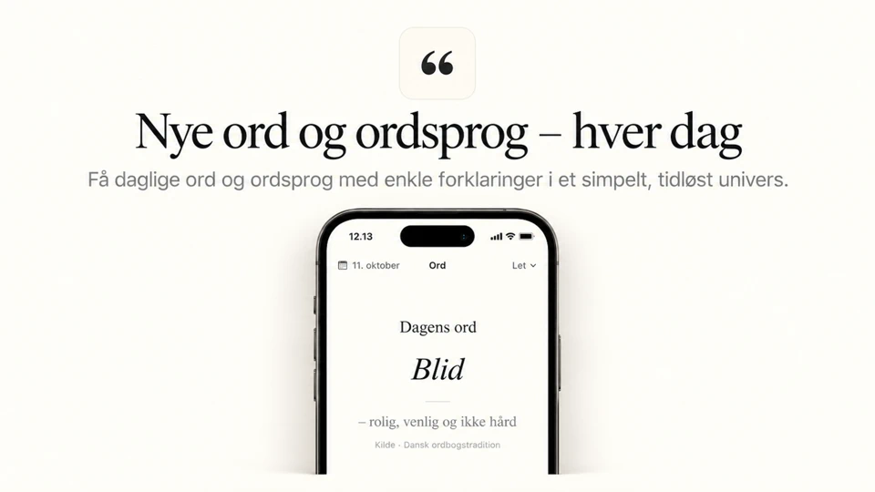 Dagens Ordsprog App Store product page header