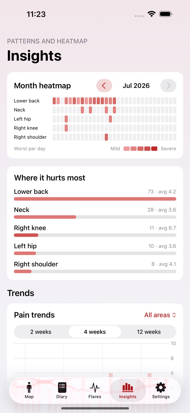 AcheMap: Pain Diary screenshot 3