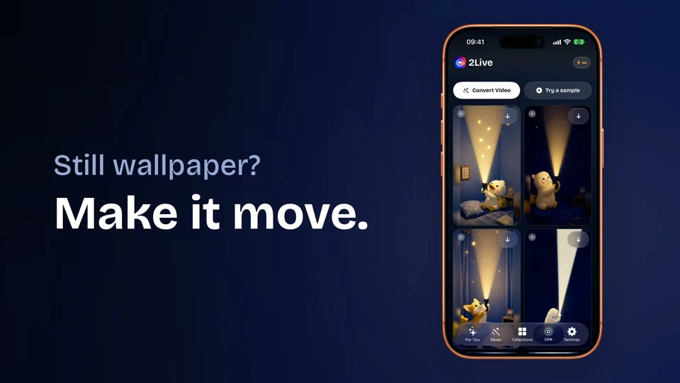 4K Black Live Wallpaper: 2Live App Store search result