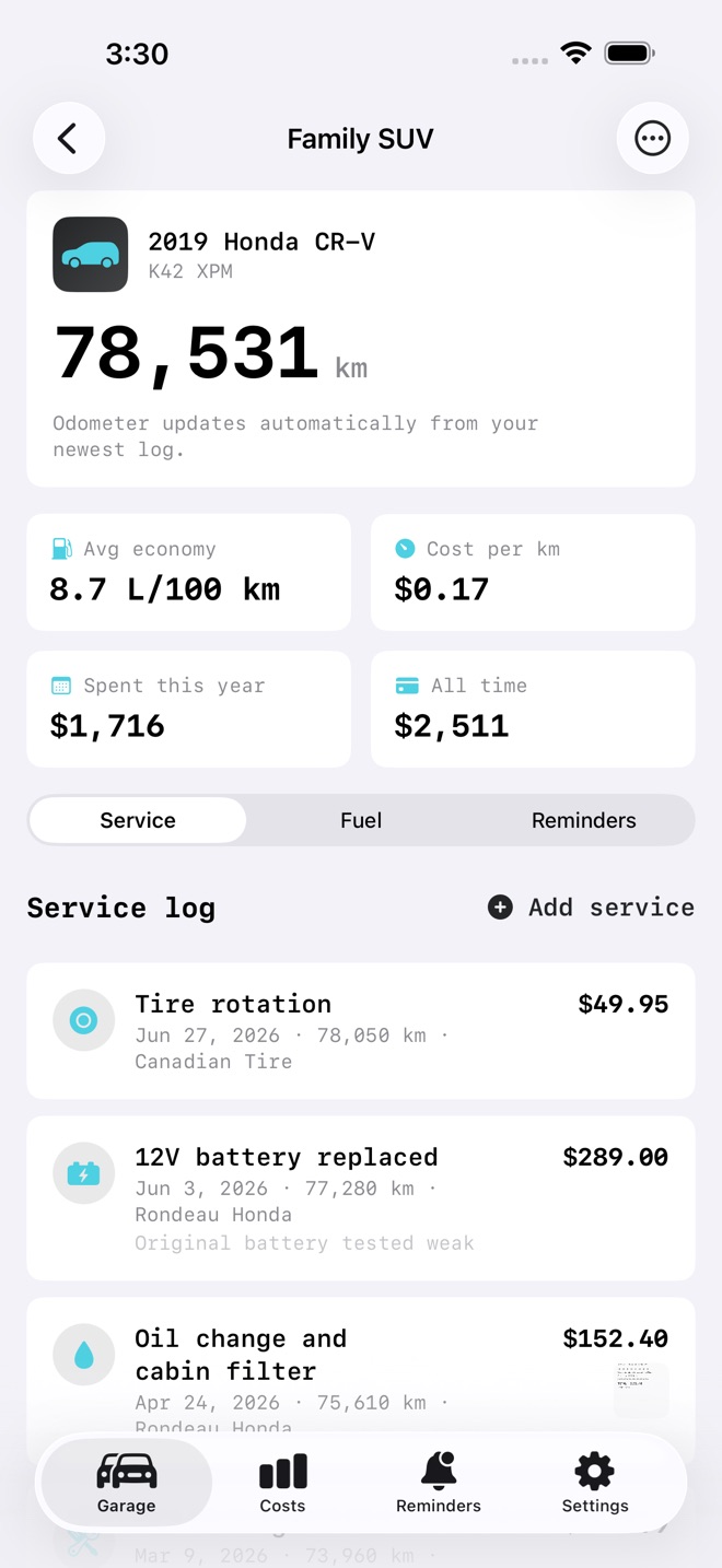 MotorLog: Car Maintenance capture d’écran 2
