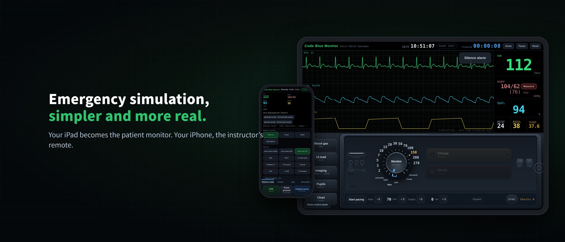 Code Blue Monitor product page header