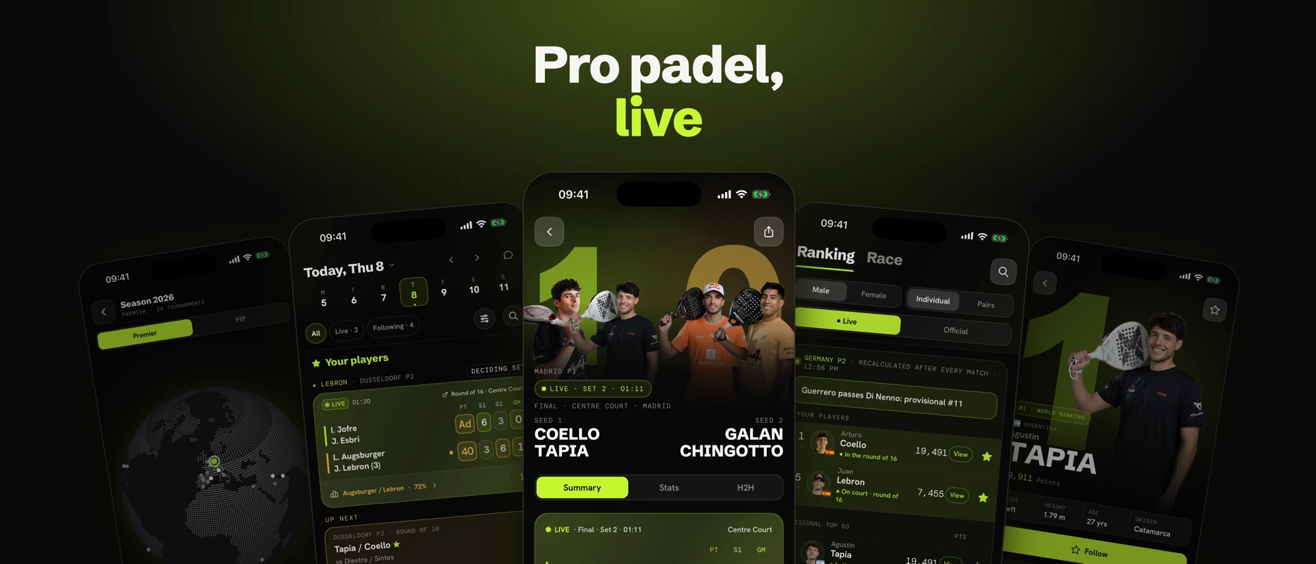 BePadel: Padel Live Scores product page header
