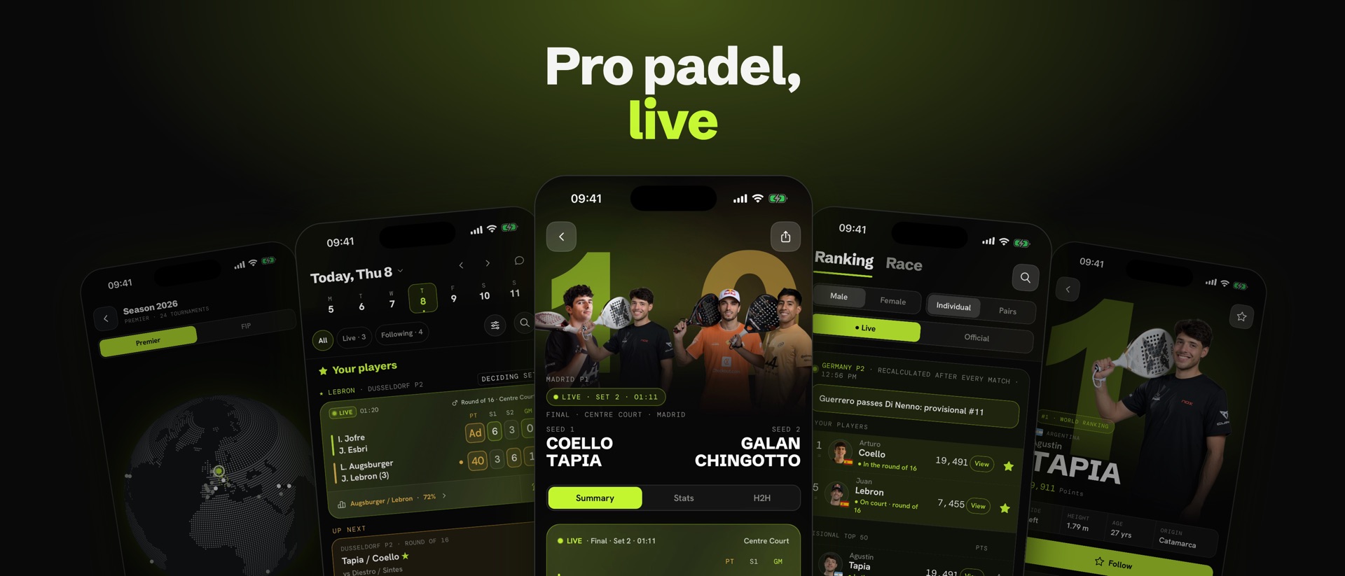 BePadel: Padel Live Scores product page header
