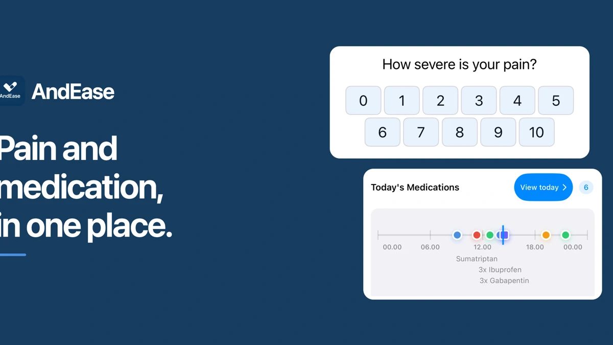 AndEase - Pain & meds tracker App Store product page header