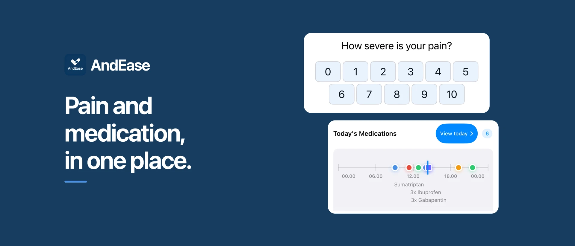 AndEase - Pain & meds tracker product page header