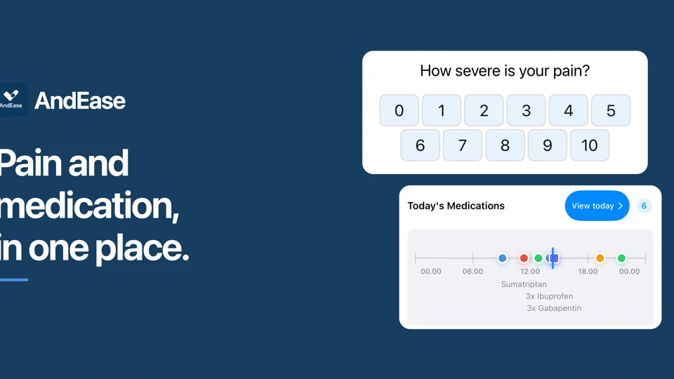 AndEase - Pain & meds tracker App Store product page header