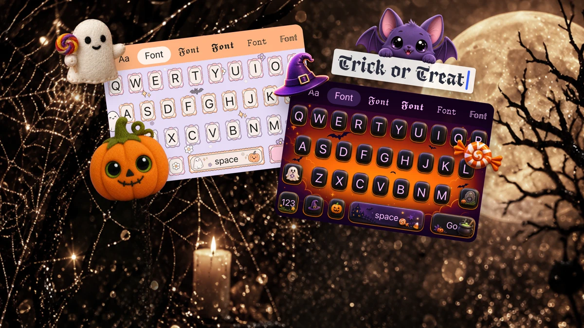 Fonts Art: Cool Keyboard Maker search result, In-app event: Make Every Tap Spookier
