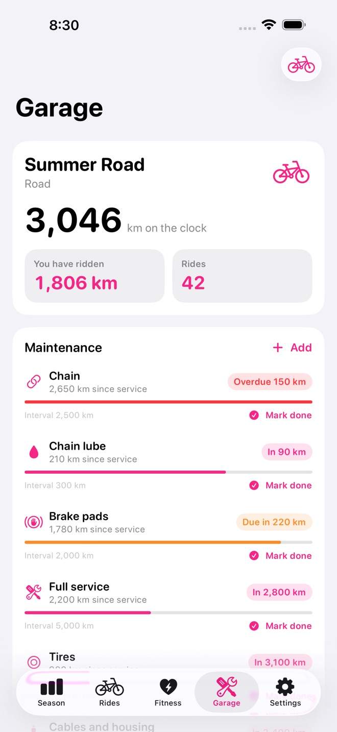 PedalPace: Cycling Log screenshot 4
