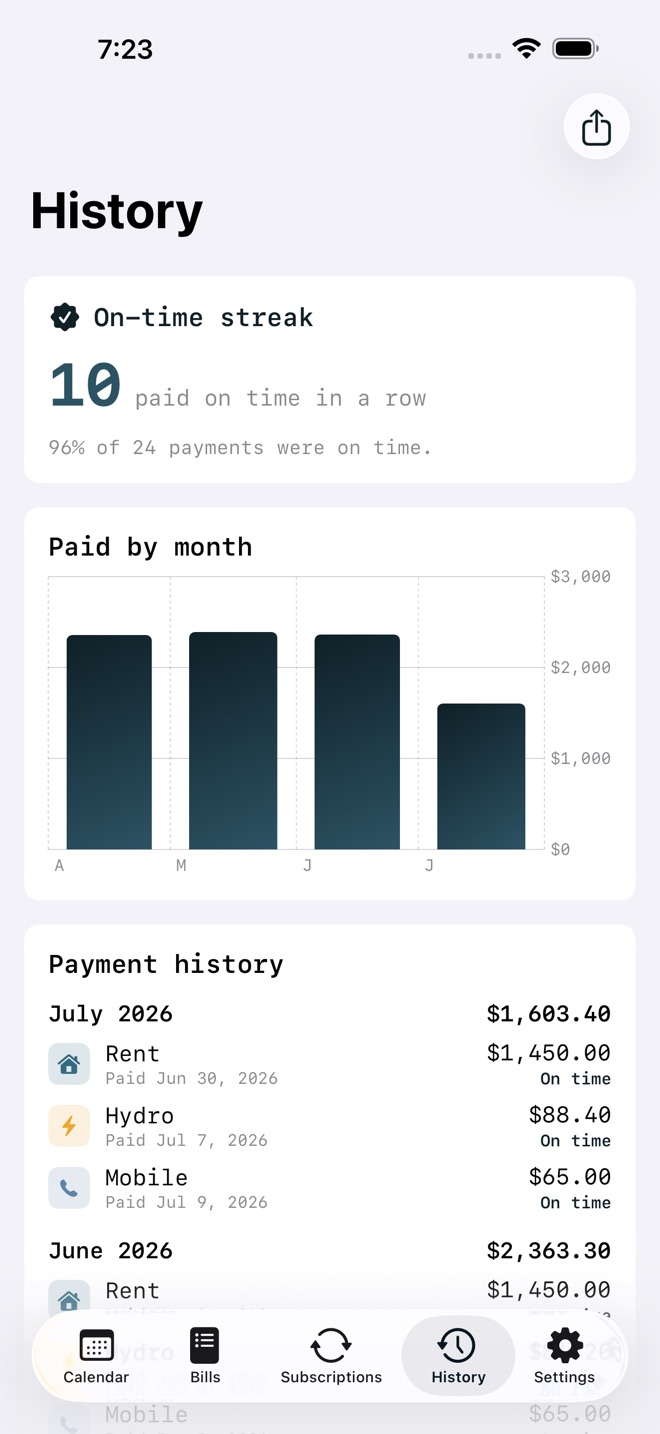 BillOrbit: Bill Calendar screenshot 5