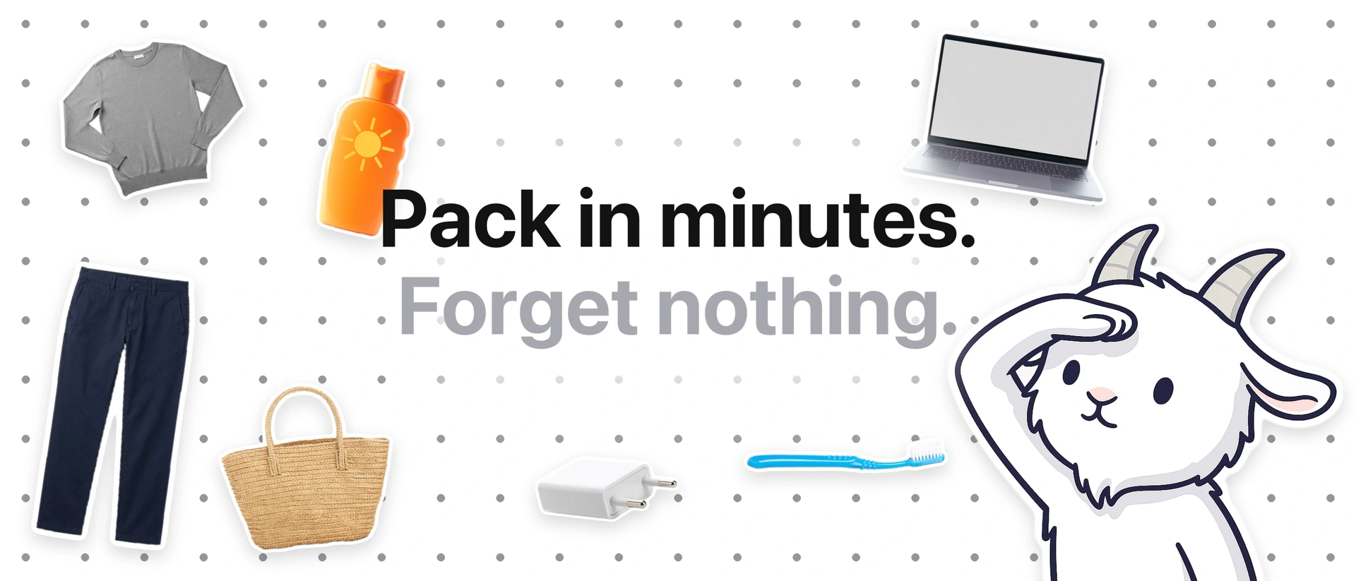 Packing List - PackGoat product page header
