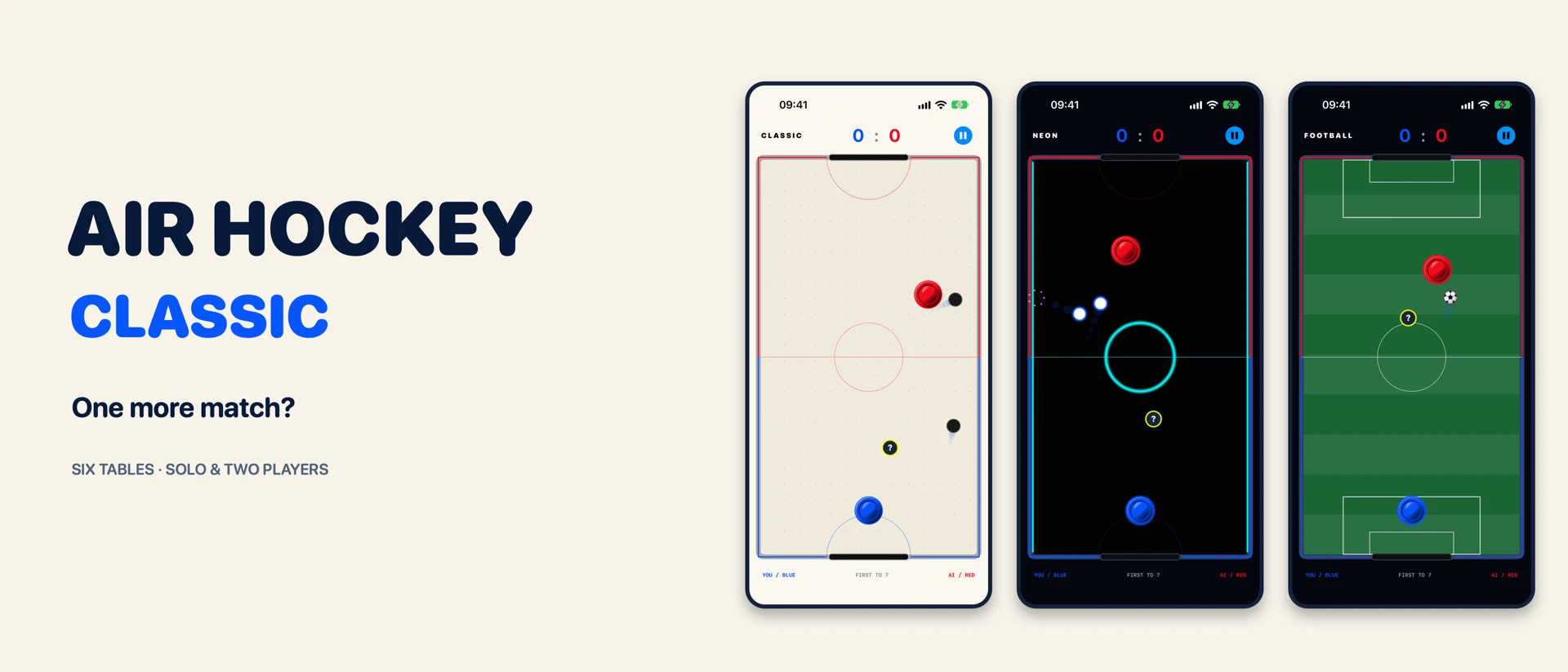 Air Hockey Classic Pro product page header