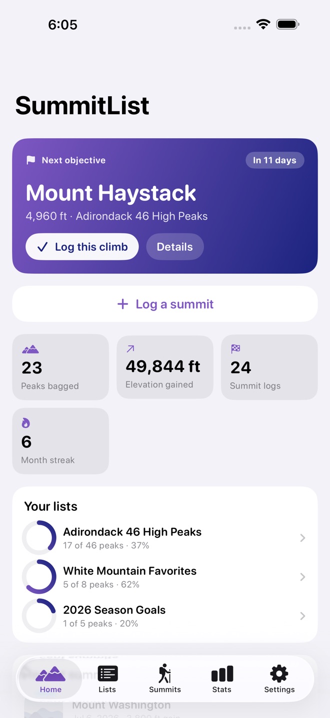 SummitList: Peak Bagging screenshot 1