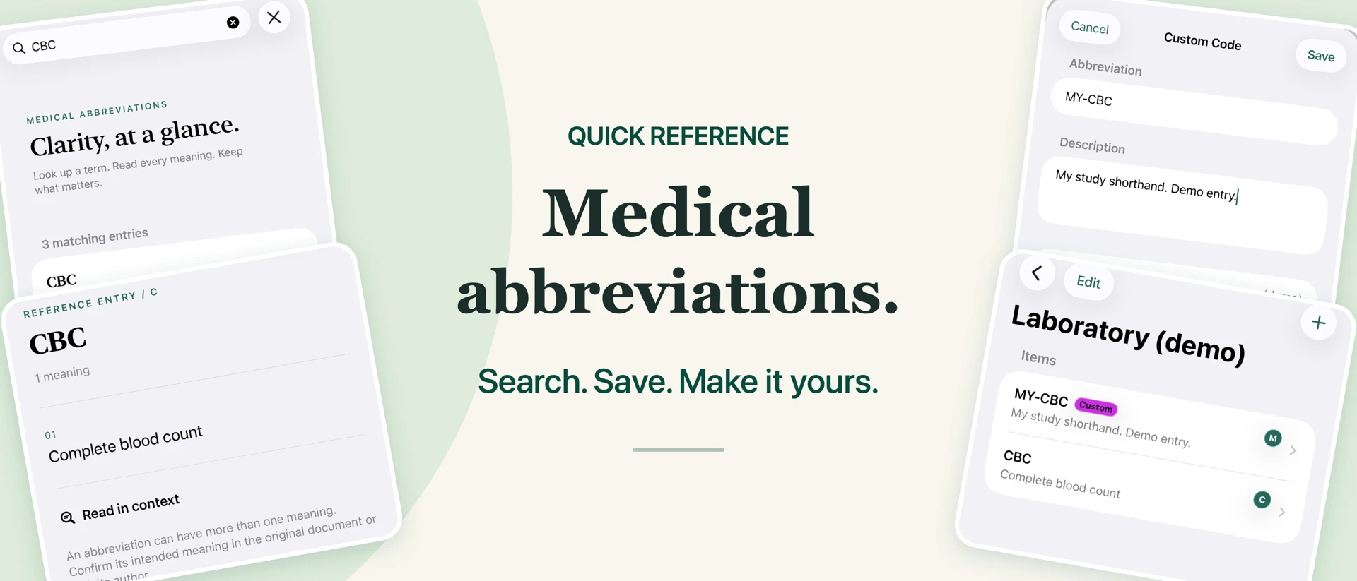 Medical Abbreviations: Quick product page header