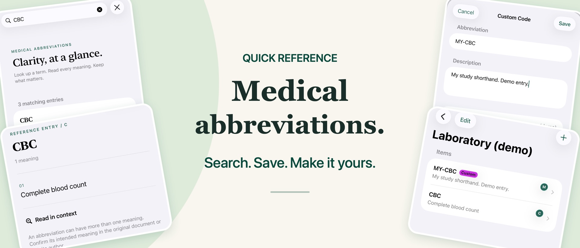 Medical Abbreviations: Quick product page header