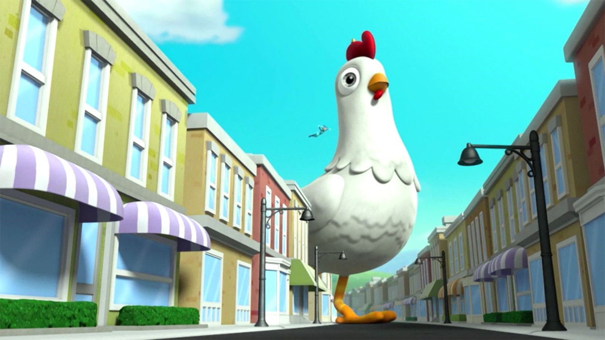 Das Riesenhuhn / Berthold mit dem Froststrahl PAW Patrol Helfer auf