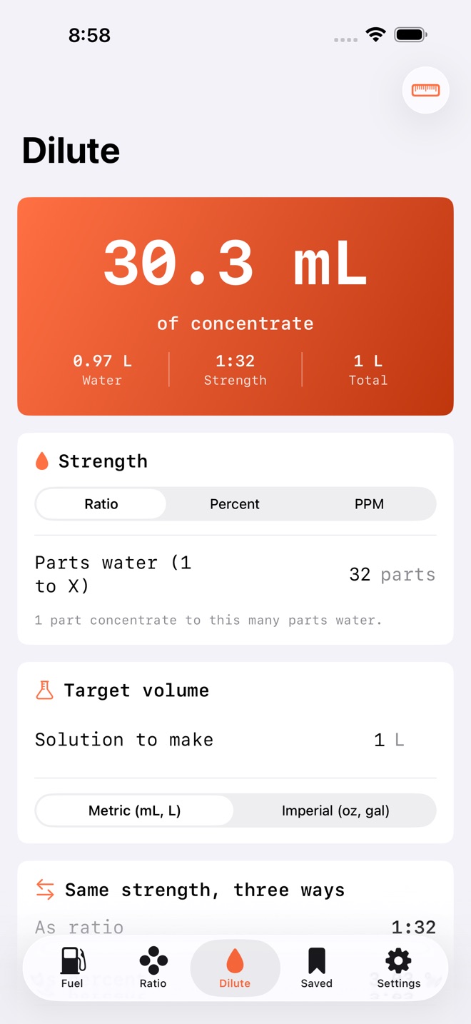 MixRatio: Dilution Mixer screenshot 4