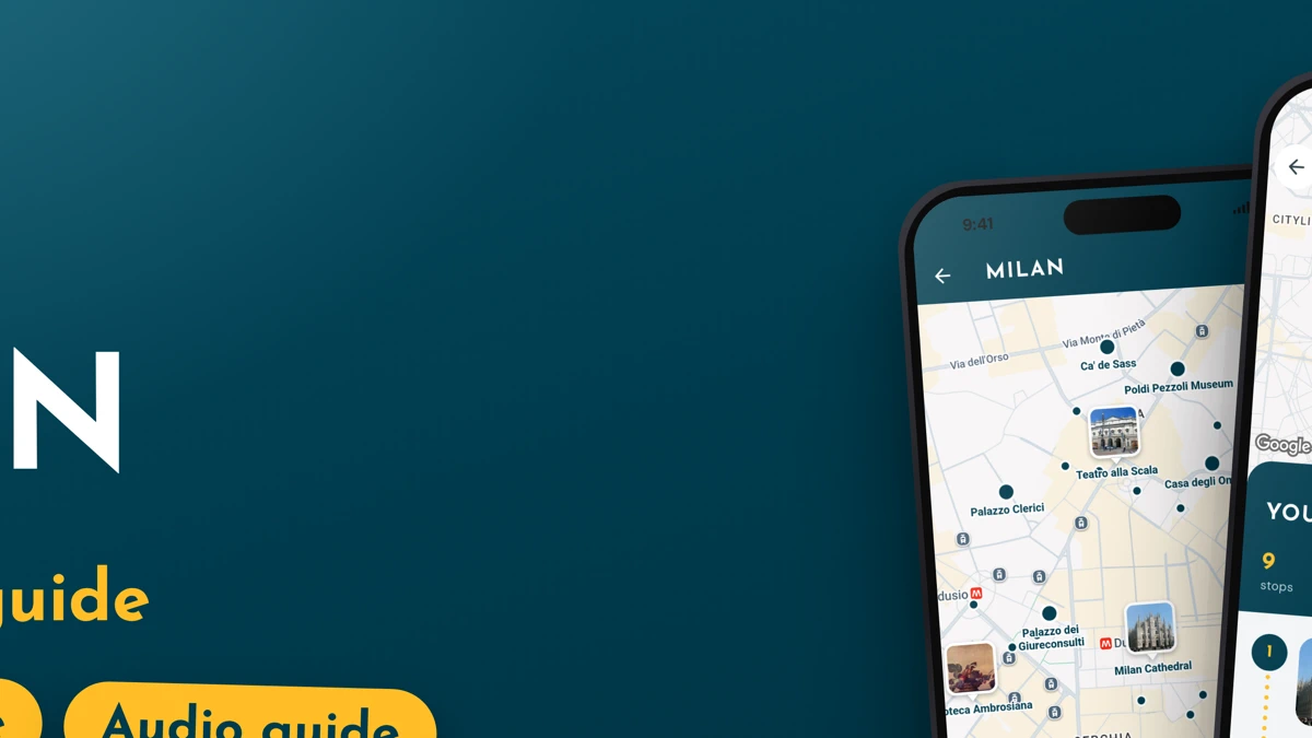 Milan Travel & Audio Guide App Store product page header