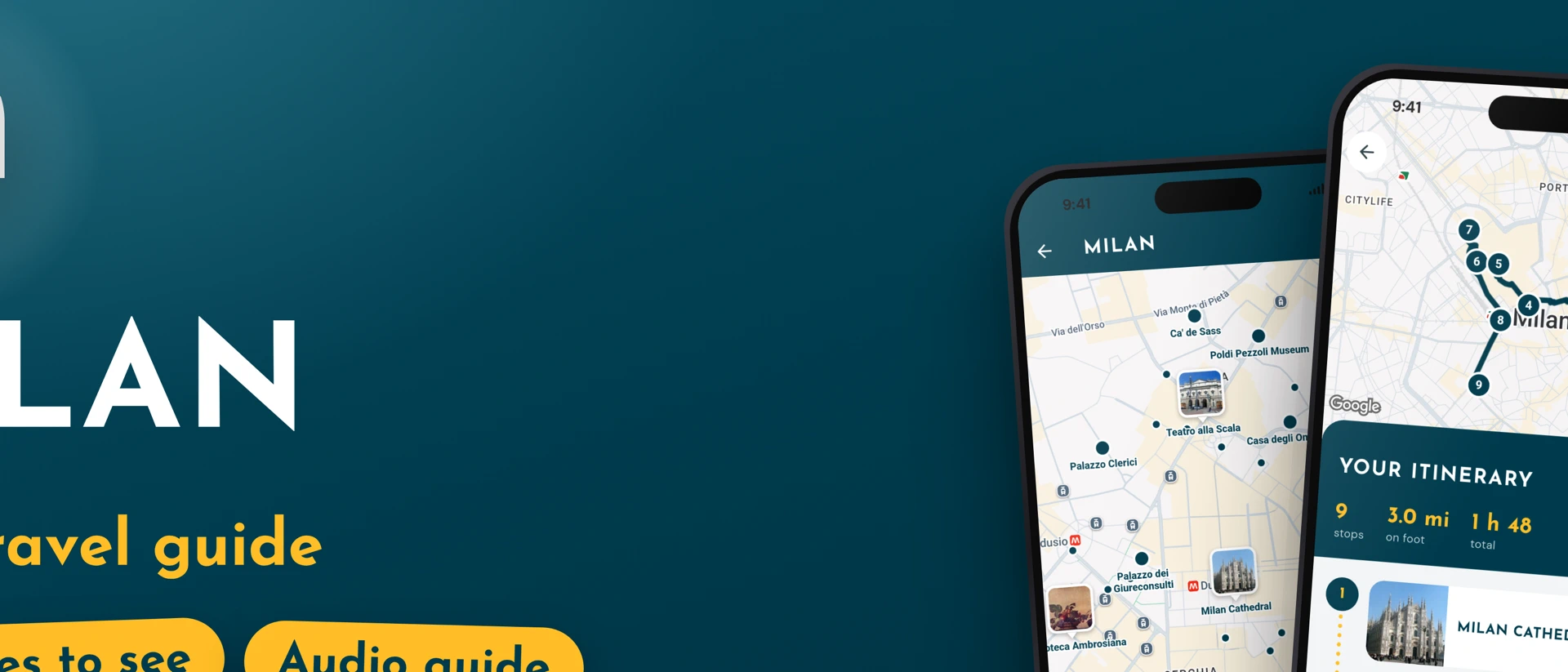 Milan Travel & Audio Guide product page header