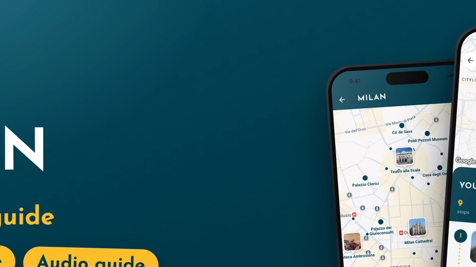Milan Travel & Audio Guide App Store product page header
